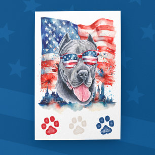 Rode Witte Blauwe Cane Corso Hond Grappig 4 Juli Feestdagenkaart
