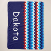 Rode Witte Blauwe Chevron Aangepaste Grote Sherpa Deken (Voorkant)