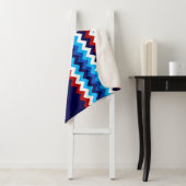 Rode Witte Blauwe Chevron Aangepaste Grote Sherpa Deken (In situ)
