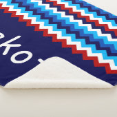 Rode Witte Blauwe Chevron Aangepaste Grote Sherpa Deken (3/4)