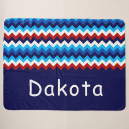 Rode Witte Blauwe Chevron Aangepaste Grote Sherpa Deken