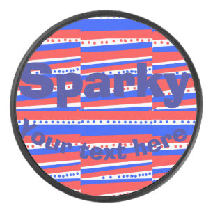Rode Witte Blauwe Cirkels Strepen Hockey Puck