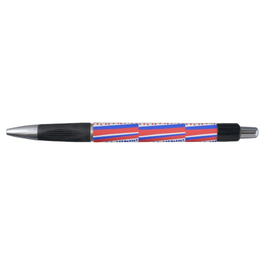 Rode Witte Blauwe Cirkels Strepen Pen (Voorkant)