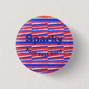 Rode Witte Blauwe Cirkels Strepen Ronde Button 3,2 Cm