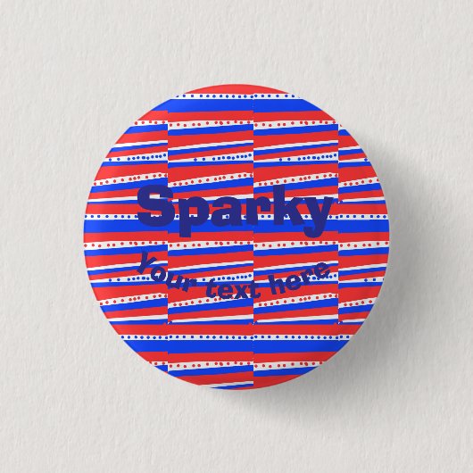 Rode Witte Blauwe Cirkels Strepen Ronde Button 3,2 Cm (Voorkant)