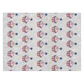 Rode, Witte & Blauwe Cupcake 4 Juli Glitter Tafelkleed (Voorkant (Horizontaal))