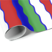 Rode, witte, blauwe en groene kerstgolven inpakken cadeaupapier (Rol Hoek)