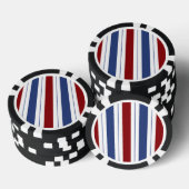 Rode, witte, blauwe gestreepte poker chips (Opstapeling)