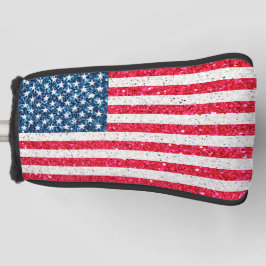 Rode Witte Blauwe Glitter Patriottische Amerikaans Golfheadcover