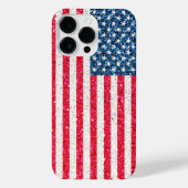 Rode Witte Blauwe Glitter Patriottische Amerikaans iPhone Hoesje (Achterkant)