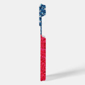 Rode Witte Blauwe Glitter Patriottische Amerikaans iPhone Hoesje (Linkerkant)
