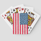 Rode Witte Blauwe Glitter Patriottische Amerikaans Pokerkaarten (Achterkant)