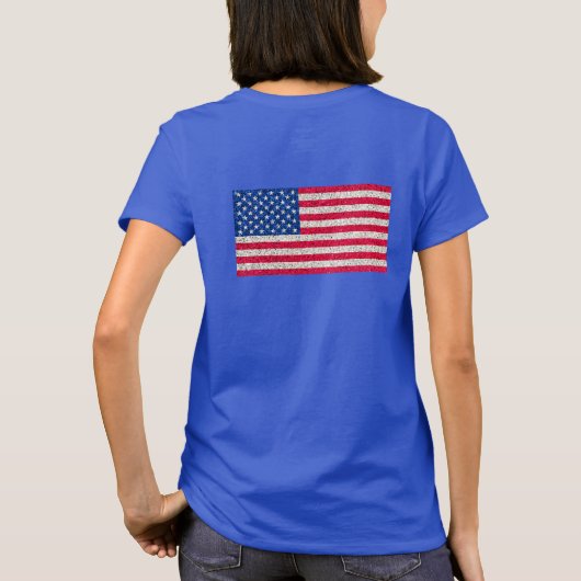 Rode Witte Blauwe Glitter Patriottische Amerikaans T-shirt (Achterkant)