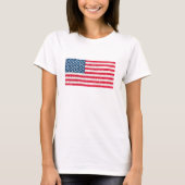 Rode Witte Blauwe Glitters Patriottische Amerikaan T-shirt (Voorkant)