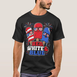 Rode Witte Blauwe Ijslolly 4 juli Jongen Peuter T-shirt