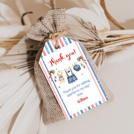 Rode Witte & Blauwe Kleren Jongen Verjaardag Cadea Cadeaulabel