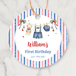 Rode Witte & Blauwe Kleren Jongens Verjaardag Favo Bedankjes Labels
