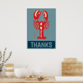 Rode witte blauwe lobster, tekstPoster toevoegen Poster (Keuken)