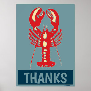 Rode witte blauwe lobster, tekstPoster toevoegen Poster