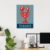 Rode witte blauwe lobster, tekstPoster toevoegen Poster (Thuiskantoor)