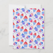 Rode witte & blauwe patriottische cupcake 4 juli kaart (Achterkant)