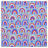 Rode witte blauwe retro regenboog stof (Swatch)
