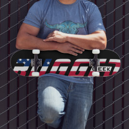 rode witte blauwe RUGGED GEEK VS vlag Persoonlijk Skateboard