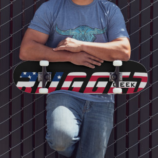 rode witte blauwe RUGGED GEEK VS vlag Persoonlijk Skateboard