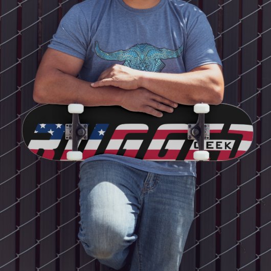 rode witte blauwe RUGGED GEEK VS vlag Persoonlijk Skateboard (Buiten 3)