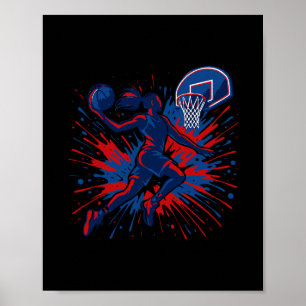 Rode Witte Blauwe Schets Kleurensplash Vlag van de Poster