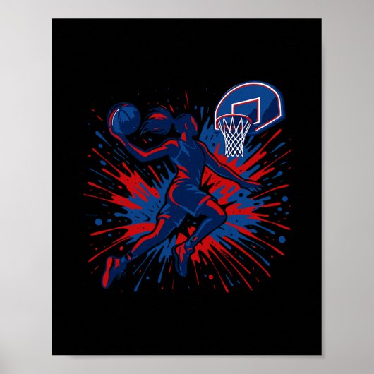 Rode Witte Blauwe Schets Kleurensplash Vlag van de Poster (Voorkant)
