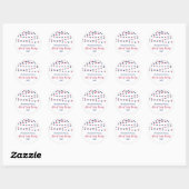 Rode, Witte & Blauwe Slingers voor 4 juli Feest Ronde Sticker (Vel)