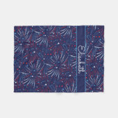 Rode Witte Blauwe Stars Naam toevoegen Fleece Deken (Voorkant (Horizontaal))