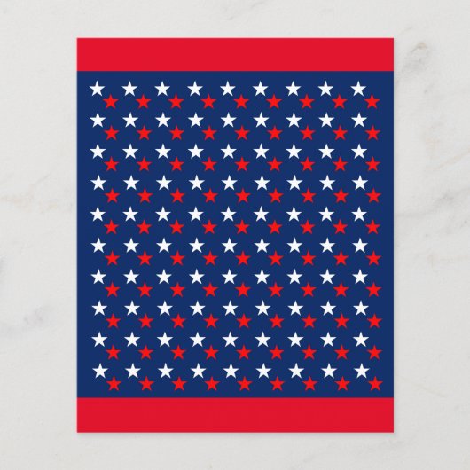 RODE WITTE BLAUWE STARS PATTERN ACHTERGROND WALLPA FLYER (Voorkant)