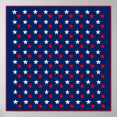 RODE WITTE BLAUWE STARS PATTERN ACHTERGROND WALLPA POSTER (Voorkant)