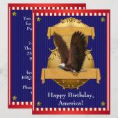 Rode Witte Blauwe Stekelarend Patriottische 4e Jul Kaart (Voorkant / Achterkant)