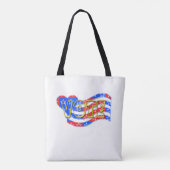 Rode Witte Blauwe STEMMING Hartvlag op wit Tote Bag (Achterkant)