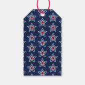 Rode, Witte, Blauwe Ster 4 Juli Glitter Cadeaulabel (Voorkant)