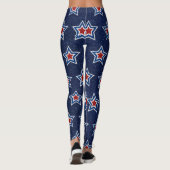 Rode, Witte, Blauwe Ster 4 Juli Glitter Leggings (Achterkant)