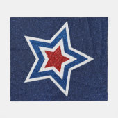 Rode, Witte, Blauwe Ster 4 Juli Glitter Picknick Fleece Deken (Voorkant (Horizontaal))