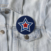 Rode, Witte, Blauwe Ster 4 Juli Glitter Ronde Button 7,6 Cm (In situ)