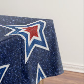 Rode, Witte, Blauwe Ster 4 Juli Glitter Tafelkleed (Voorbeeld)