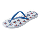 Rode, Witte, Blauwe Ster 4 Juli Glitter Teenslippers (Schuin)