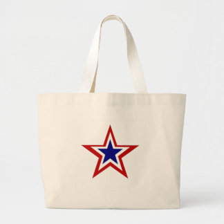 rode witte blauwe ster grote tote bag