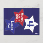 Rode, witte blauwe sterren Bunco-kaart #4 Briefkaart (Achterkant)