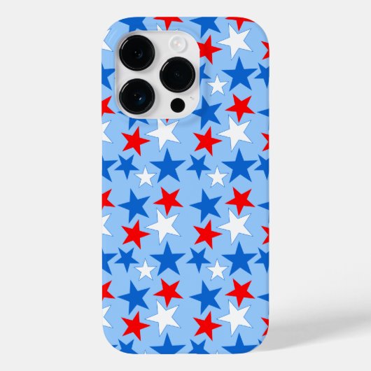 Rode Witte & Blauwe Sterren Case-Mate iPhone Case (Achterkant)