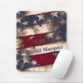 Rode witte blauwe sterren en stripes muismat (Met muis)