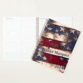 Rode witte blauwe sterren en stripes planner (Display)