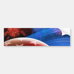 Rode Witte Blauwe Sterren en Vuurwerk Bumpersticke Bumpersticker