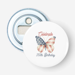 Rode Witte Blauwe Sterren Strepen Viering Amerika Button Flesopener